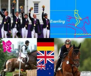 пазл Подиум конном троеборье команда, Германии, Соединенного Королевства и Новой Зеландии - Лондон 2012-